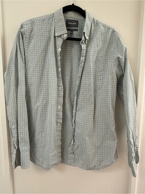 Bonobos Men's Green and White Check Button-Down Shirt
